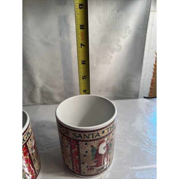 (2) Sakura Magic Of Santa Debbie Mumm Mugs Set Holiday Coffee Tea Cups Xmas Gift - Picture 6 of 7